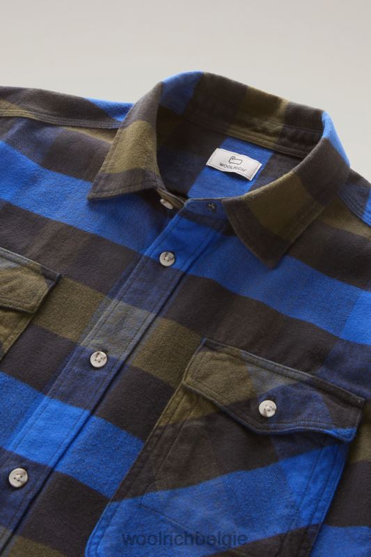 flanellen overhemd van Trails Woolrich Heren 8TTN0392 blauwe buffel kleding