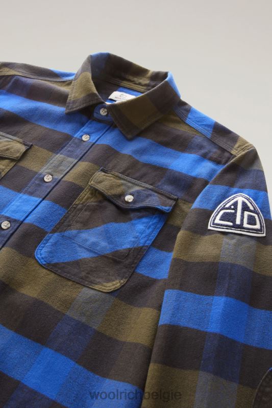 flanellen overhemd van Trails Woolrich Heren 8TTN0392 blauwe buffel kleding