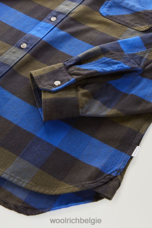 flanellen overhemd van Trails Woolrich Heren 8TTN0392 blauwe buffel kleding