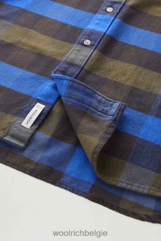flanellen overhemd van Trails Woolrich Heren 8TTN0392 blauwe buffel kleding
