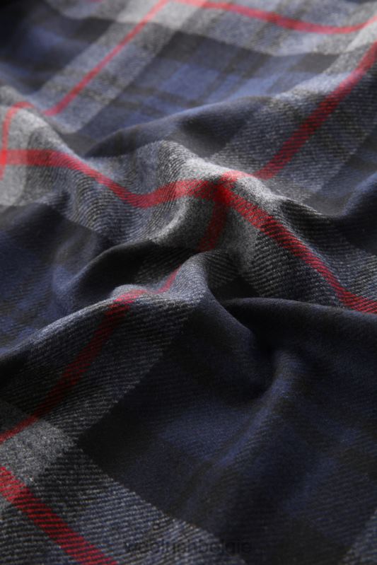 flanellen overshirt van wolmix gemaakt in de VS Woolrich Heren 8TTN0824 marine ruit kleding