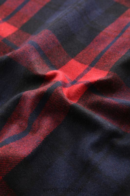 flanellen overshirt van wolmix gemaakt in de VS Woolrich Heren 8TTN0831 rood blauw ruitje kleding