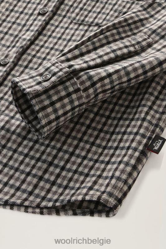 flanellen overshirt van wolmix gemaakt in de VS Woolrich Heren 8TTN0852 crème cheque kleding