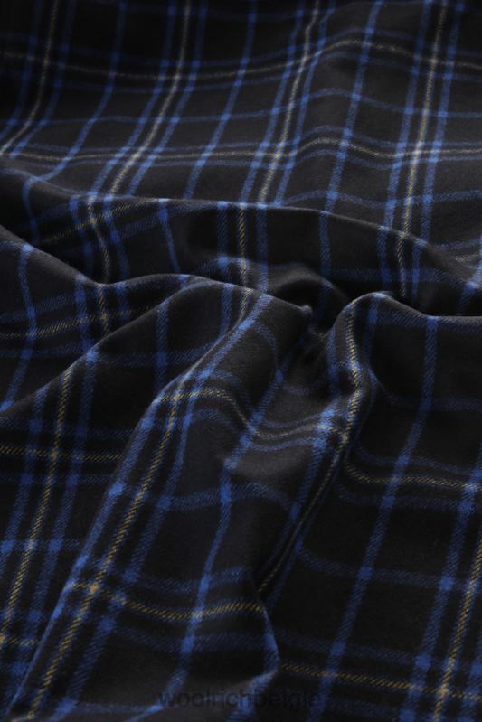 flanellen overshirt van wolmix gemaakt in de VS Woolrich Heren 8TTN0857 blauwe ruit kleding