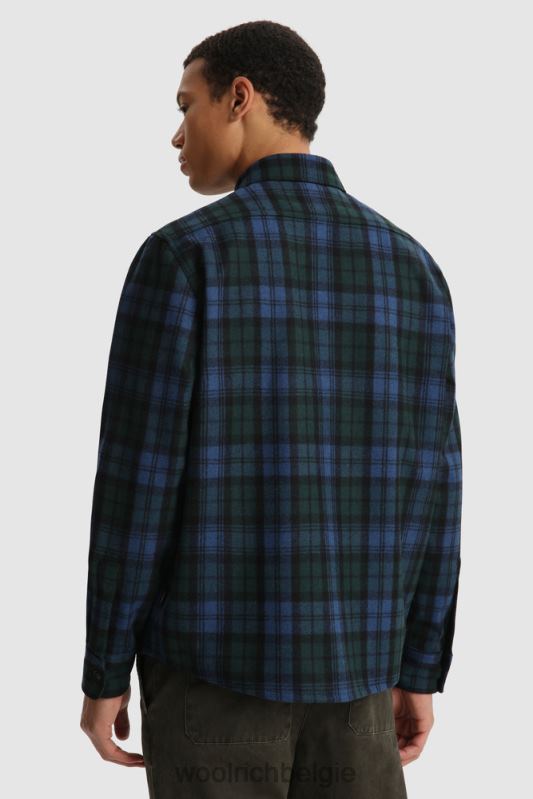 flanellen overshirt van wolmix gemaakt in de VS Woolrich Heren 8TTN0859 zwart horloge kleding
