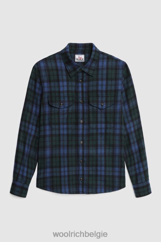 flanellen overshirt van wolmix gemaakt in de VS Woolrich Heren 8TTN0859 zwart horloge kleding
