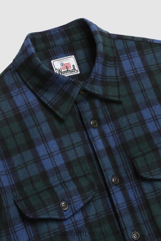 flanellen overshirt van wolmix gemaakt in de VS Woolrich Heren 8TTN0859 zwart horloge kleding