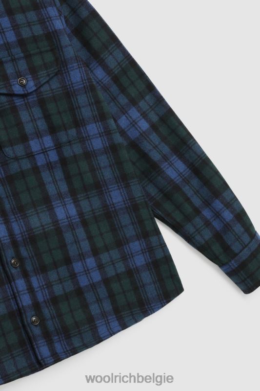 flanellen overshirt van wolmix gemaakt in de VS Woolrich Heren 8TTN0859 zwart horloge kleding