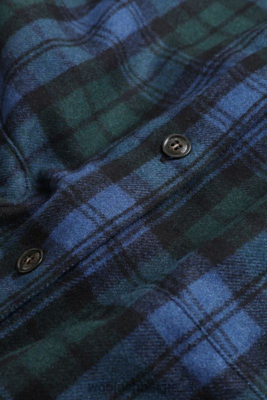flanellen overshirt van wolmix gemaakt in de VS Woolrich Heren 8TTN0859 zwart horloge kleding