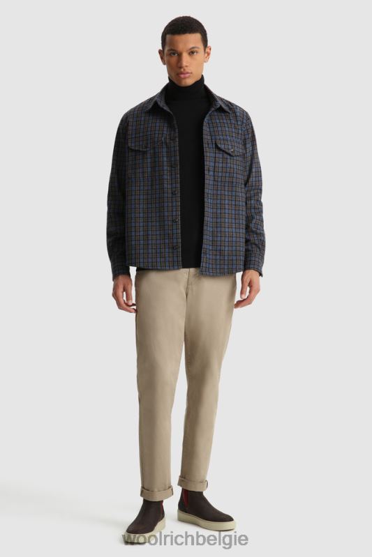 flanellen overshirt van wolmix gemaakt in de VS Woolrich Heren 8TTN0861 koninklijke grijze ruit kleding
