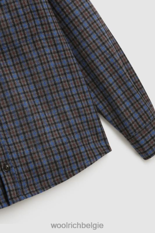 flanellen overshirt van wolmix gemaakt in de VS Woolrich Heren 8TTN0861 koninklijke grijze ruit kleding