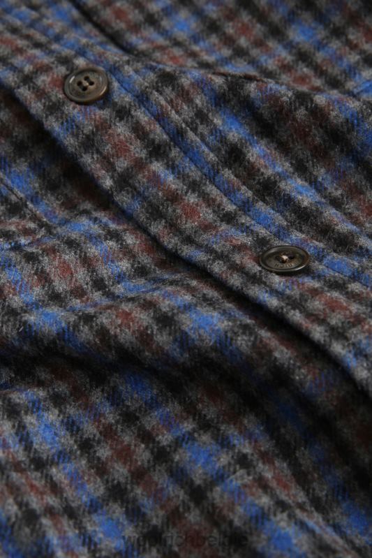 flanellen overshirt van wolmix gemaakt in de VS Woolrich Heren 8TTN0861 koninklijke grijze ruit kleding