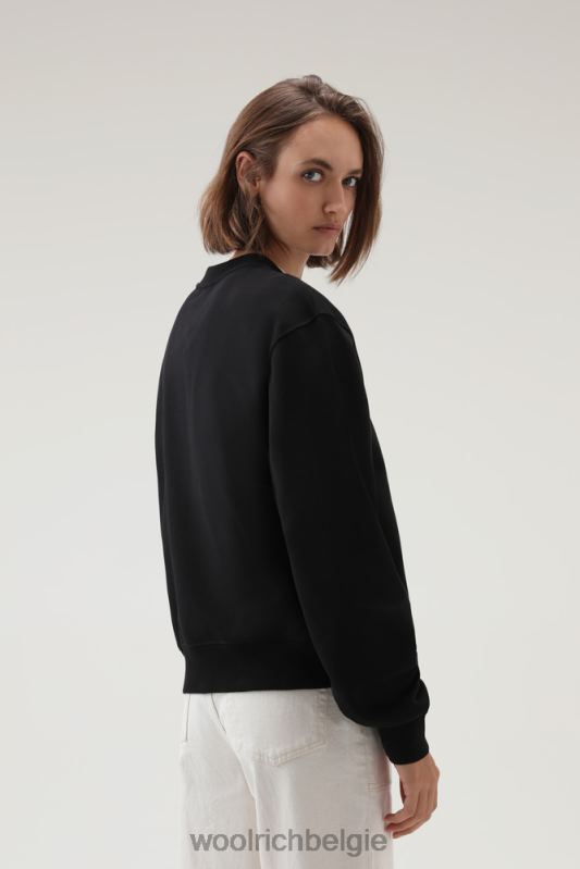 fleece-sweatshirt met geborduurd logo Woolrich vrouwen 8TTN0257 zwart kleding
