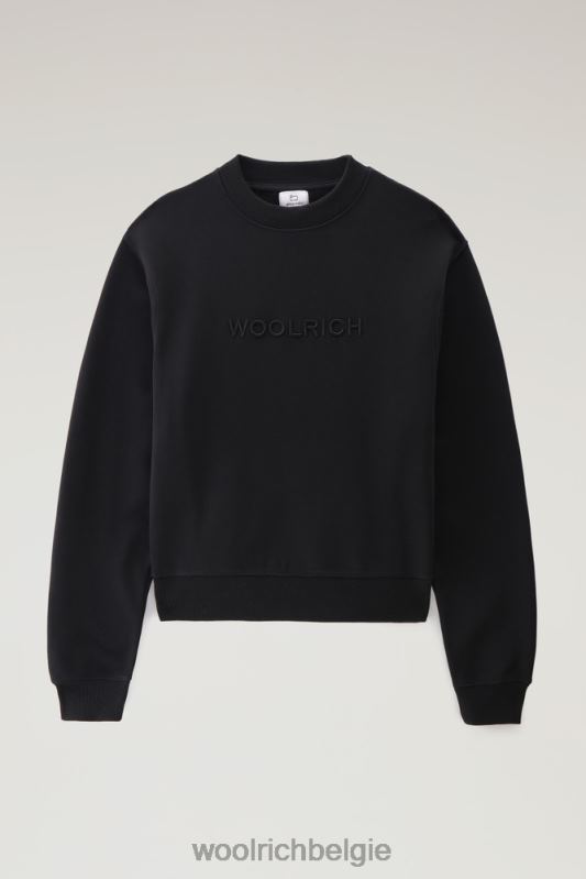 fleece-sweatshirt met geborduurd logo Woolrich vrouwen 8TTN0257 zwart kleding