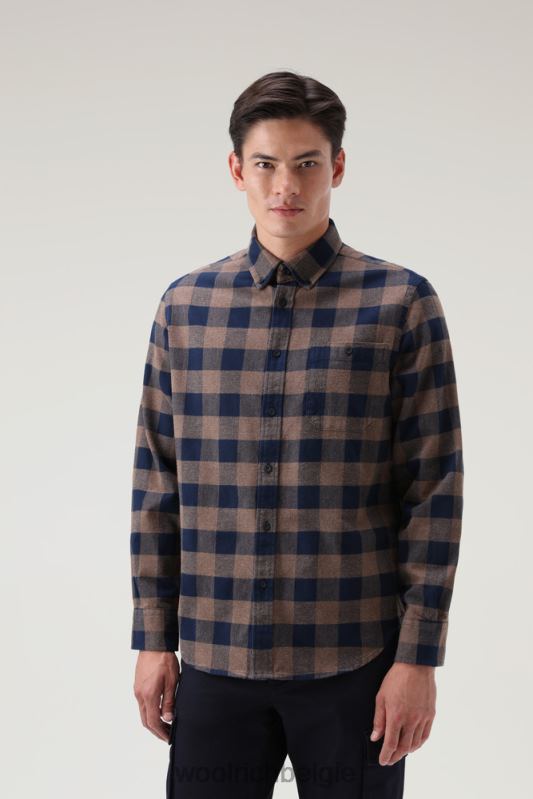forel run flanellen geruit overhemd Woolrich Heren 8TTN0639 bruine buffel kleding