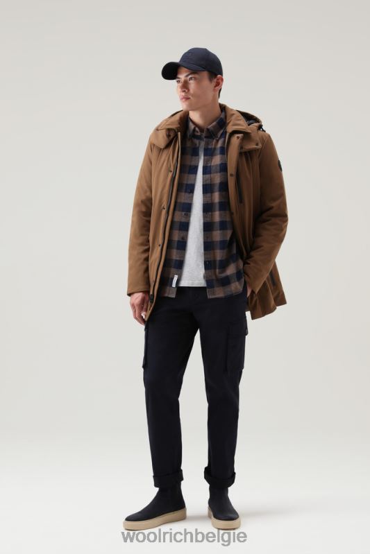 forel run flanellen geruit overhemd Woolrich Heren 8TTN0639 bruine buffel kleding
