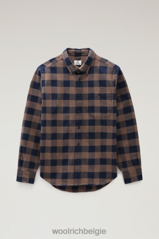 forel run flanellen geruit overhemd Woolrich Heren 8TTN0639 bruine buffel kleding