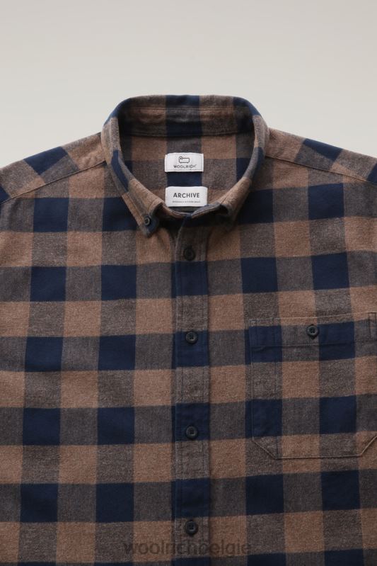 forel run flanellen geruit overhemd Woolrich Heren 8TTN0639 bruine buffel kleding