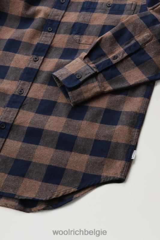 forel run flanellen geruit overhemd Woolrich Heren 8TTN0639 bruine buffel kleding