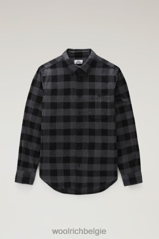 forel run flanellen geruit overhemd Woolrich Heren 8TTN0643 houtskool buffel kleding