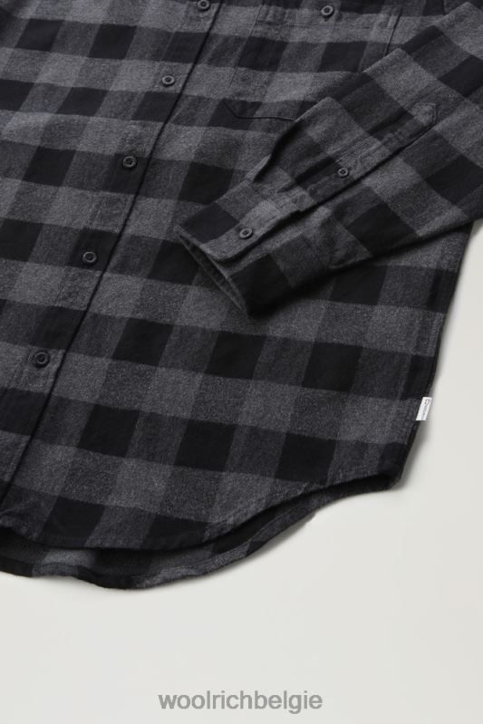 forel run flanellen geruit overhemd Woolrich Heren 8TTN0643 houtskool buffel kleding
