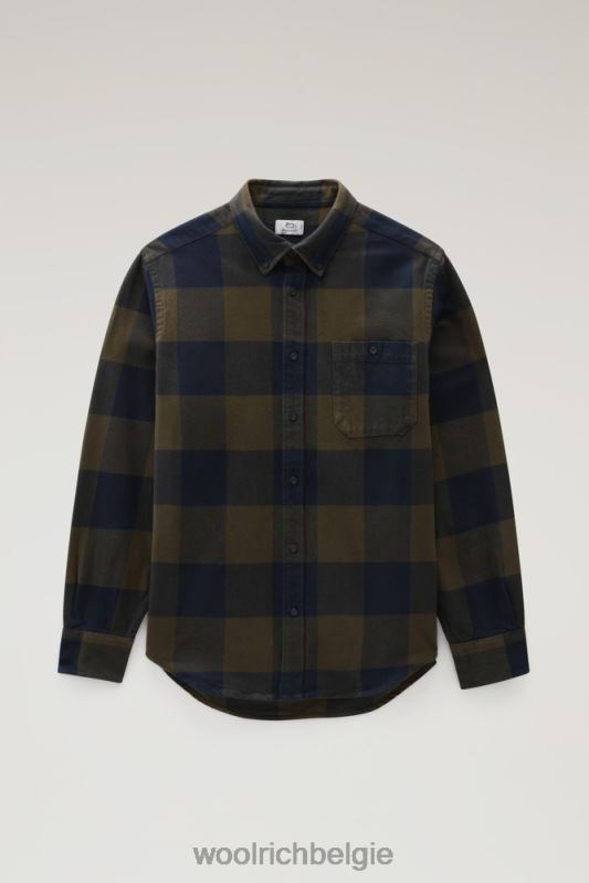 forel run flanellen geruit overhemd Woolrich Heren 8TTN0736 donkergroene buffel kleding