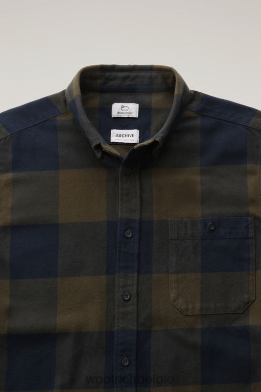 forel run flanellen geruit overhemd Woolrich Heren 8TTN0736 donkergroene buffel kleding
