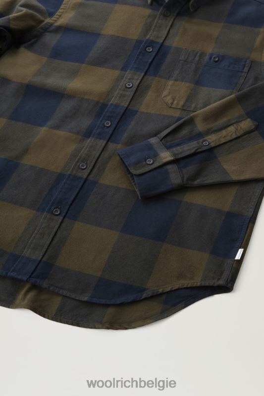 forel run flanellen geruit overhemd Woolrich Heren 8TTN0736 donkergroene buffel kleding