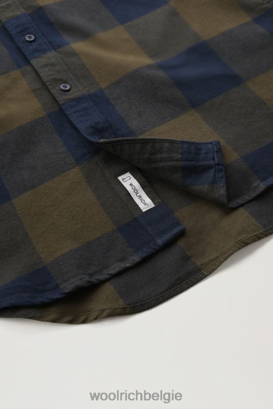 forel run flanellen geruit overhemd Woolrich Heren 8TTN0736 donkergroene buffel kleding