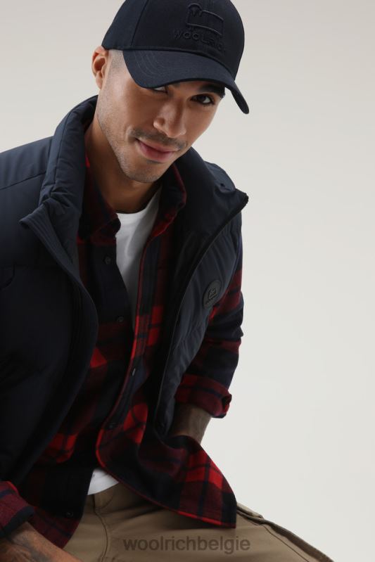 forel run geruit flanellen overhemd van een wolmix Woolrich Heren 8TTN0836 rood blauw ruitje kleding