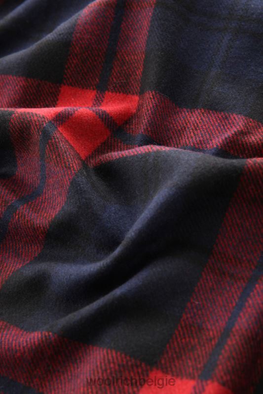 forel run geruit flanellen overhemd van een wolmix Woolrich Heren 8TTN0836 rood blauw ruitje kleding