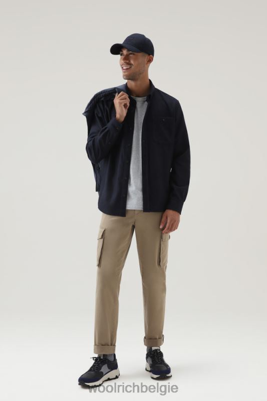 forel run geruit flanellen overhemd van een wolmix Woolrich Heren 8TTN0839 zwarte ruit kleding