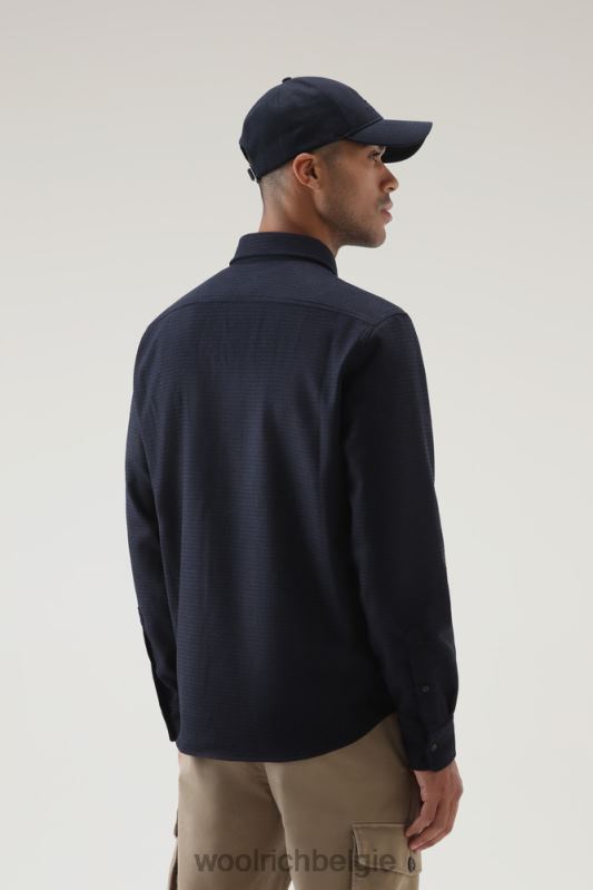 forel run geruit flanellen overhemd van een wolmix Woolrich Heren 8TTN0839 zwarte ruit kleding