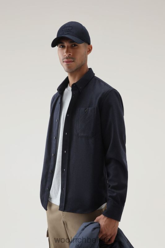 forel run geruit flanellen overhemd van een wolmix Woolrich Heren 8TTN0839 zwarte ruit kleding