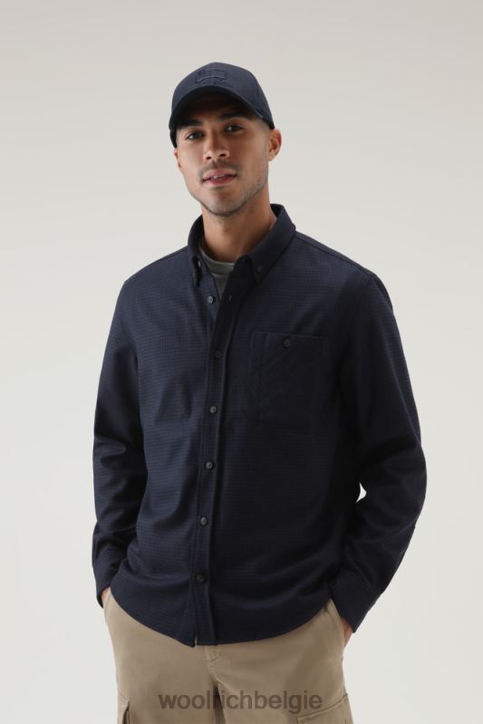 forel run geruit flanellen overhemd van een wolmix Woolrich Heren 8TTN0839 zwarte ruit kleding