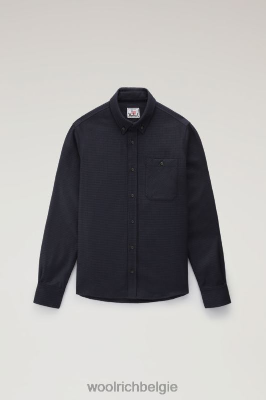 forel run geruit flanellen overhemd van een wolmix Woolrich Heren 8TTN0839 zwarte ruit kleding