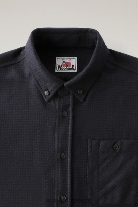 forel run geruit flanellen overhemd van een wolmix Woolrich Heren 8TTN0839 zwarte ruit kleding