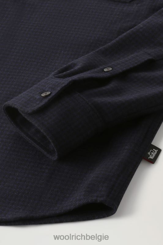 forel run geruit flanellen overhemd van een wolmix Woolrich Heren 8TTN0839 zwarte ruit kleding