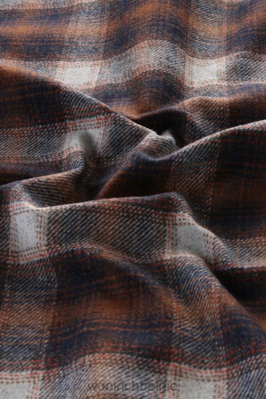 forel run geruit flanellen overhemd van een wolmix Woolrich Heren 8TTN0843 oranje vinkje kleding