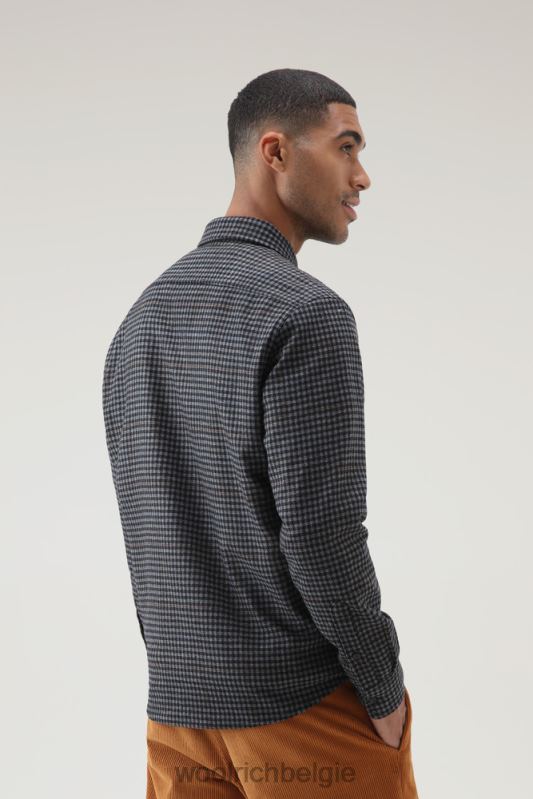 forel run geruit flanellen overhemd van een wolmix Woolrich Heren 8TTN0847 grijze ruit kleding