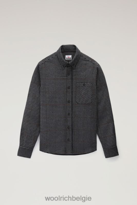 forel run geruit flanellen overhemd van een wolmix Woolrich Heren 8TTN0847 grijze ruit kleding