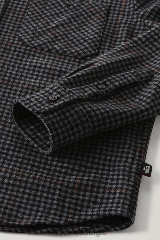 forel run geruit flanellen overhemd van een wolmix Woolrich Heren 8TTN0847 grijze ruit kleding
