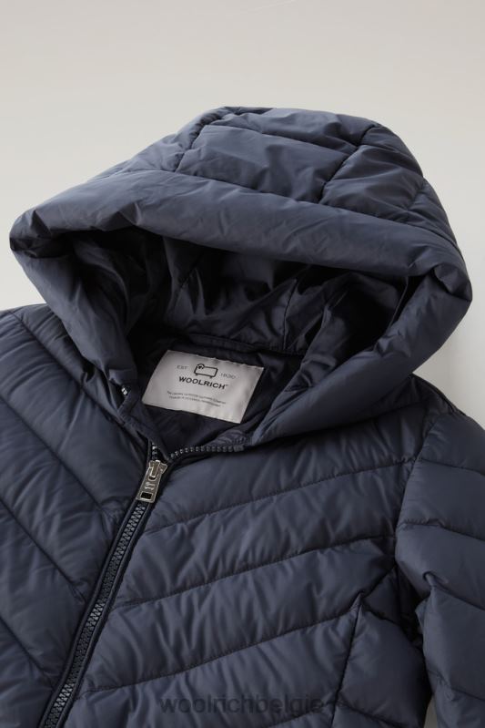g Sundance donsjack met capuchon Woolrich meisjes 8TTN0866 Melton blauw kleding