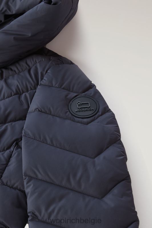 g Sundance donsjack met capuchon Woolrich meisjes 8TTN0866 Melton blauw kleding