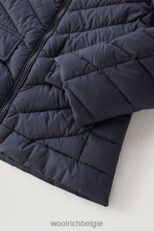 g Sundance donsjack met capuchon Woolrich meisjes 8TTN0866 Melton blauw kleding