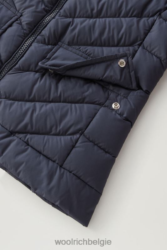 g Sundance donsjack met capuchon Woolrich meisjes 8TTN0866 Melton blauw kleding