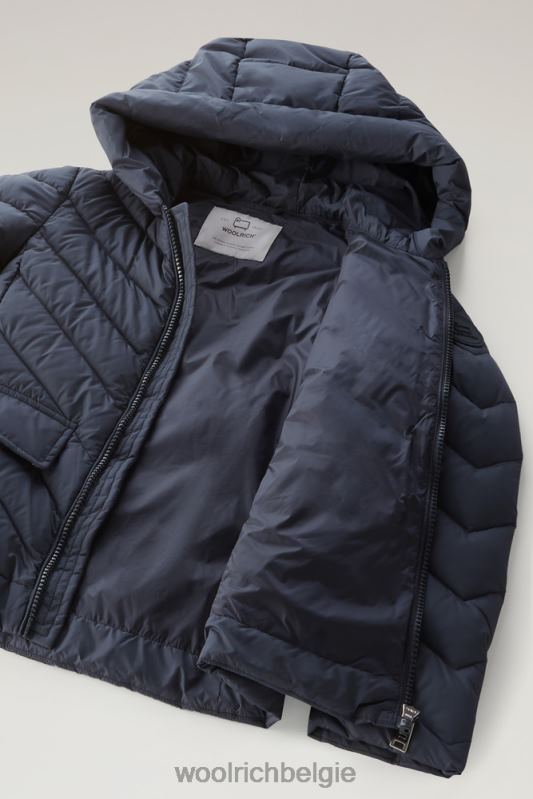 g Sundance donsjack met capuchon Woolrich meisjes 8TTN0866 Melton blauw kleding