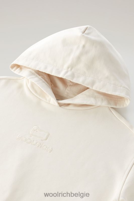 g essentiële hoodie van puur katoen Woolrich meisjes 8TTN0873 melkachtige crème kleding
