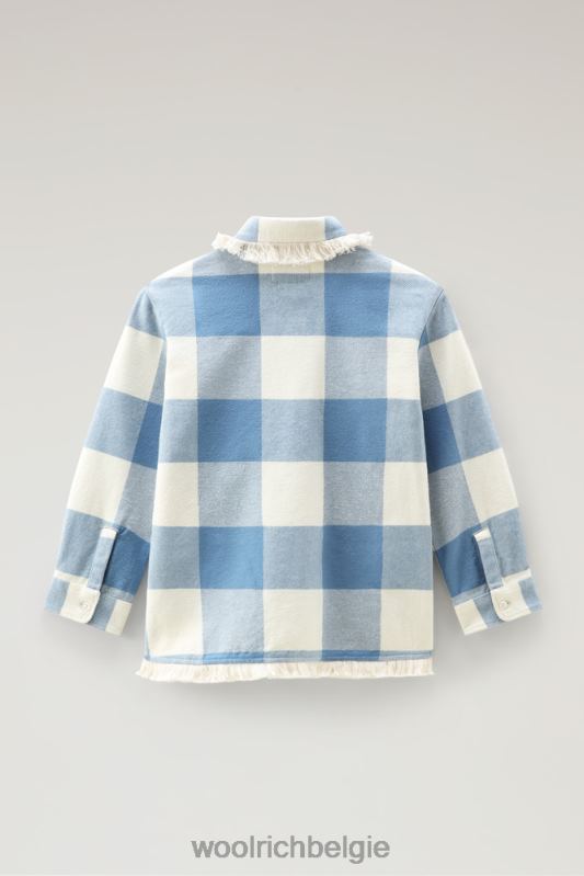 g flanellen overshirt met buffelruit en franjes Woolrich meisjes 8TTN0920 bleke wolkencheck kleding