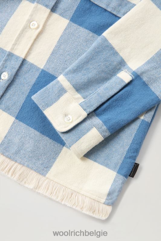 g flanellen overshirt met buffelruit en franjes Woolrich meisjes 8TTN0920 bleke wolkencheck kleding